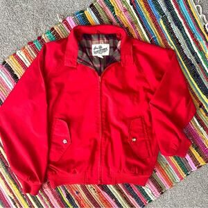 Vintage Sears Roebuck Red Zip DuPont Zepel Insulated Dad Jacket Large